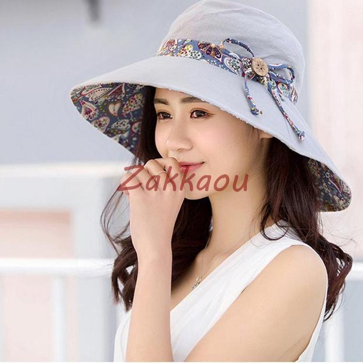 帽子　レディース　春夏　レディースキャップ　ハット　アウトドア つば広帽子 リゾート　ビーチ　ワイドハット　UV カット　日よけ　シンプル　軽い(4)