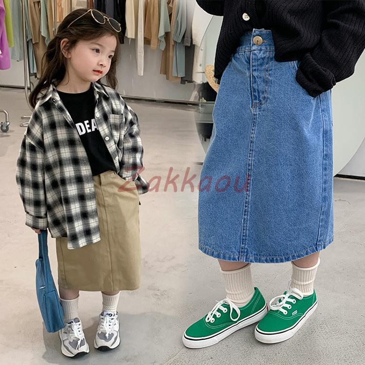 子ども デニムスカート 女の子 ガールズ キッズ ロングスカート 子供服 スカート 春服 ボトムス 台形スカート こども 子供 ジュニア服 通園 通学 80cm?150cm