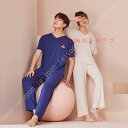 パジャマ レディース メンズ 部屋着 ルームウェア 便利服 綿 パジャマ カットソー 半袖 シャツ 上下セット 吸汗 速乾 通気 肌に優しい 春 夏 秋