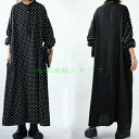 ワンピース ドットワンピース 春 ドッキング 秋 薄手 バック無地 体型カバー 大人可愛い 卒業式 さらさらと 落ち感 長袖ワンピース 入学式 春夏秋 30代4...