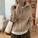 ニット パーカー レディース ゆったり 大きい 体型カバー 長袖 アウター ジップアップ ドルマンスリーブ ニット セーター 前開き カジュアルコーデ 春