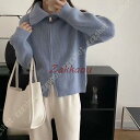 トップス レディース アウター ハイネック 長袖 前開き ゆったり 無地 厚手 ニットセーター カジュアル 羽織り ニットカーディガン ジップアップ
