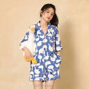 パジャマ 半袖 レディース 前開き 上下セット 夏 肌に優しい ガーゼ 花柄 ルームウェア ショート パンツ おしゃれ 無地 春夏 寝巻き 涼しい 女性 部屋着