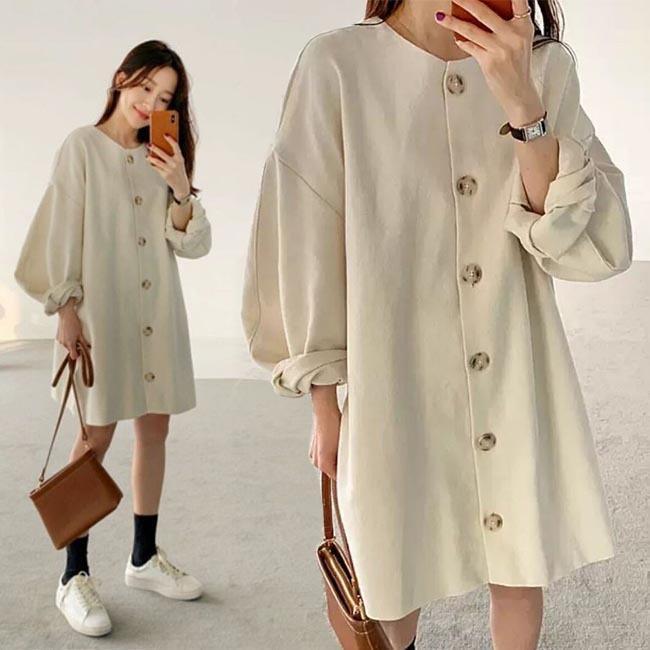 春 夏 シャツワンピ 体型カバー レディース ショートワンピ ゆったり ワンピース 秋 長袖 ブラウス バルーンスリーブ 春 シャツ ミニ丈ワンピース