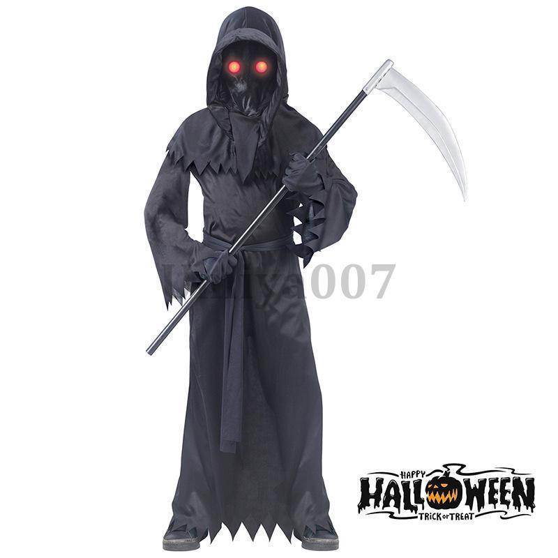 死神 ハロウィン コスプレ衣装 お化け 光る コスプレ 死神 仮服 子供 子供服 キッズ 仮装 女の子 男の子 衣装 死神 キッズ お化け 怖い