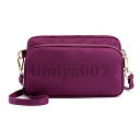 ミニショルダーバッグ レディース ミニバッグ 斜めがけ 3ポケット ポーチ コンパクト 大容量 ナイロン シンプル 軽い スマホ 財布 かわいい 便利