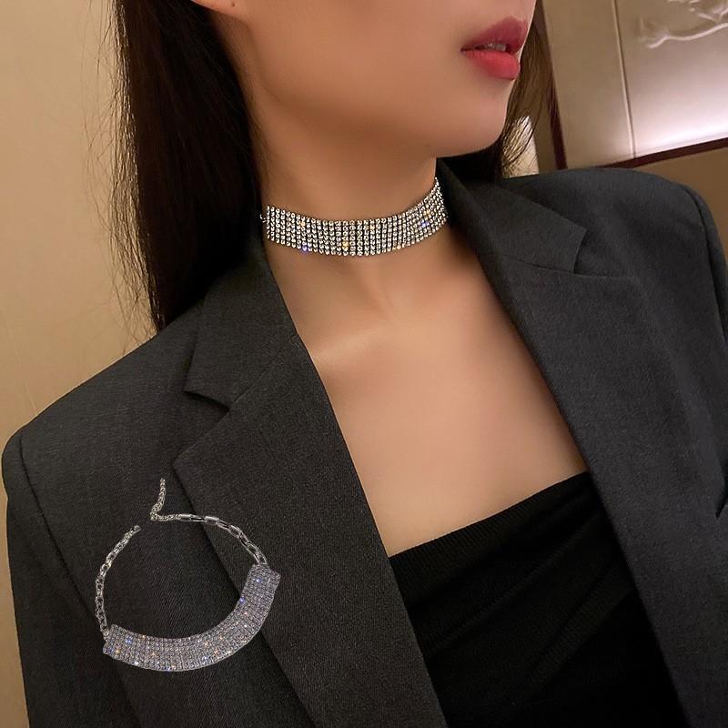 チョーカー ネックレス アクセサリー レディース 女性 ラインストーン キラキラ 上品 おしゃれ かわい..