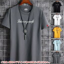 Tシャツ メンズ 半袖 おしゃれ 白Tシャツ ロンT T-shirt スポーツ 半袖tシャツ 配いろ 涼しい カジュアルクルーネック 丸首 プリント 夏 父の日