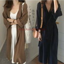 ロングシャツ カーディガン レディース 春秋コート ロングワンピース スリット 長袖 秋物 無地 体型カバー 通勤 OL 20代 30代 40代(4)