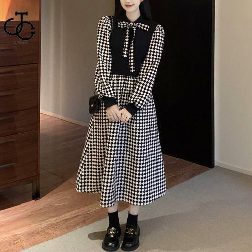 ワンピース チェック柄ワンピース リボン ドッキングワンピース ミニ丈ワンピース Aラインワンピース チェック ワンピース チェック柄ワンピース リボン ドッキングワンピース ミニ丈ワンピース Aラインワンピース チェック