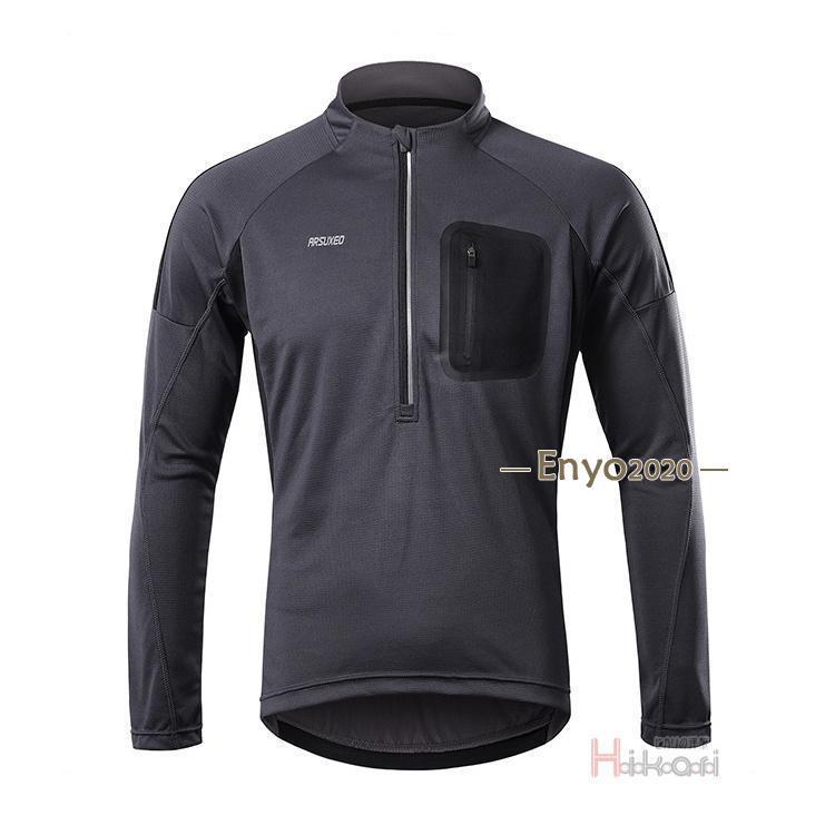 ハーフジップ サイクルジャージ 長袖 メンズ シャツ スポーツウェア サイクルウェア カジュアル 自転車 吸汗速乾 通気性 父の日