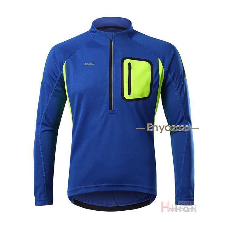 ハーフジップ サイクルジャージ 長袖 メンズ シャツ スポーツウェア サイクルウェア カジュアル 自転車 吸汗速乾 通気性 父の日