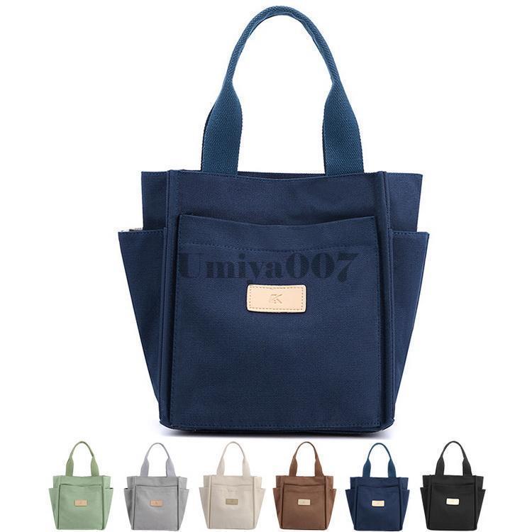 帆布バッグ トートバッグ 収納 キャンバスバッグ カバン 鞄 シンプル きれいめ 大容量 通勤通学 レディース(4)
