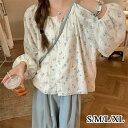 夏新作シャツ ブラウス レディース 長袖小花柄シフォンブラウス 大人カジュアル キレイめ オフィスカジュアル エレガント フェミニン おしゃれ きれいめ 30代 40(4)