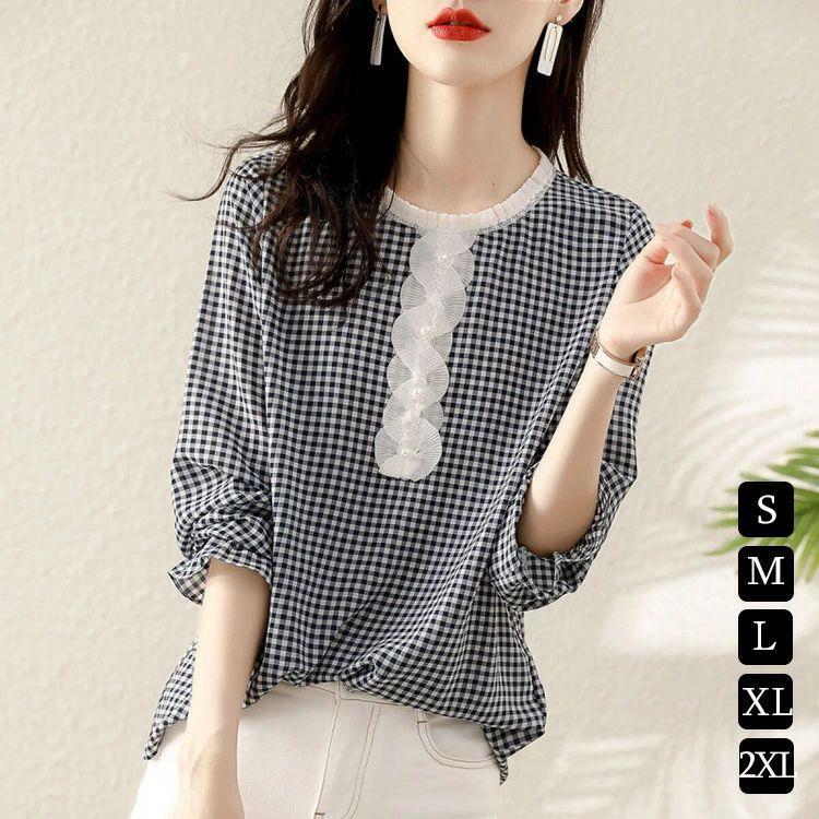 夏新作ブラウスレディース春夏秋シフ...