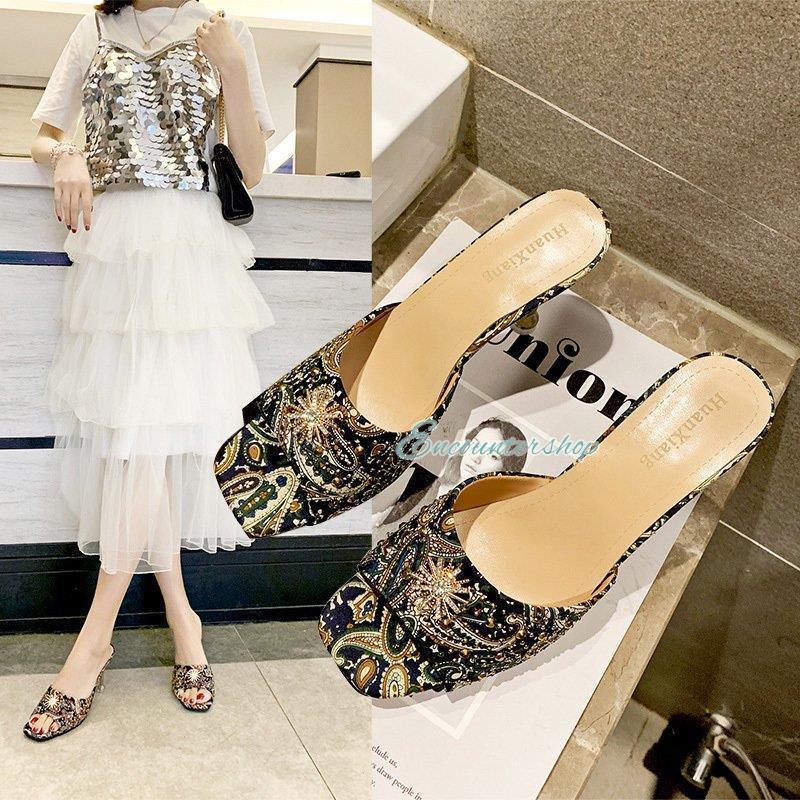 ミュールサンダル レディース 履きやすい 夏 サボサンダル ピンヒール オープントウ ハイヒール ストラップミュール パーディシューズ 歩きやすい 美脚 大人