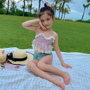 スクール水着 キッズ 子供用水着 スイムウェア ベビー水着 花柄 2点セット ジュニア フリル水着 女の子 カワイイ 夏 水着セット 可愛い 速乾