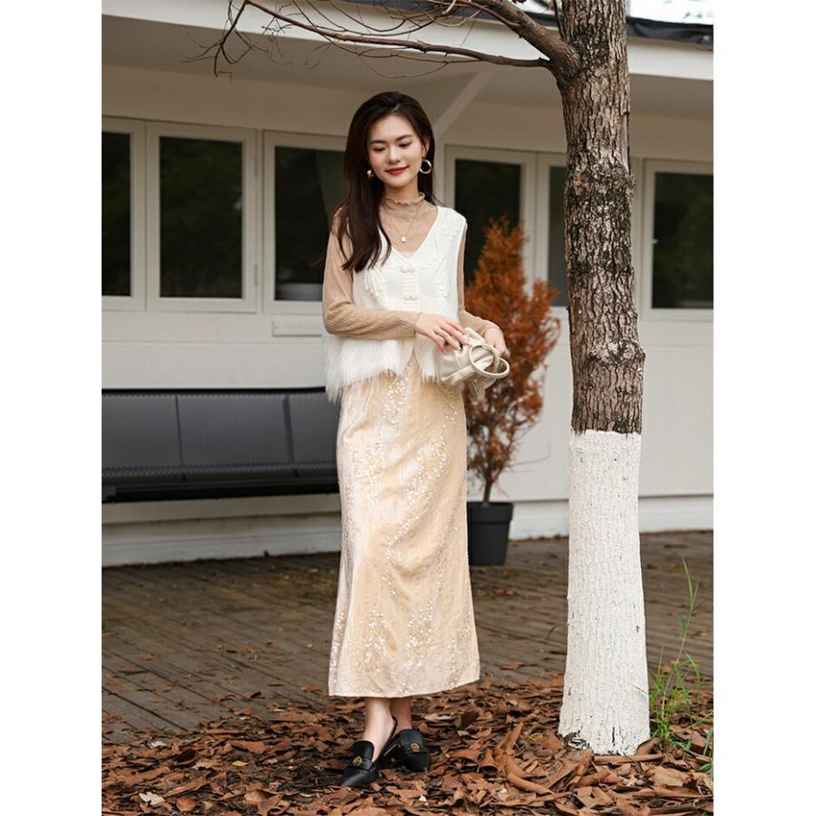 夏新作スカート レディース タイトスカート ラメ入り スパンコール タイト ロングスカート ロング丈 無地 ロング丈スカート マキシ丈スカート aラインスカート