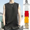 タンクトップ メンズ 無地 ノースリーブ クルーネック トップス 夏物 袖なし Tシャツ タンク プレゼント 父の日 プレゼント