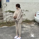 パーカー スカート セットアップ レディース きれいめ フード付きトレーナー ロングパンツ 上下2点 ニットセットアップ ニットアップ レディース 秋