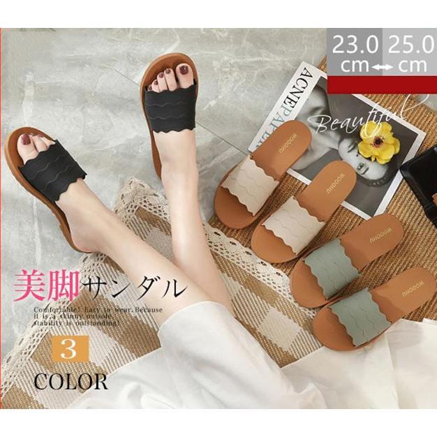 サンダル ビーチサンダル レディース カワイイフラットサンダル 靴 歩きやすい ローヒール 美脚靴 シュ..