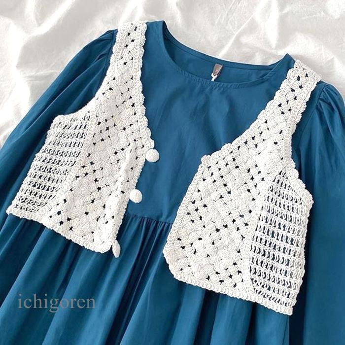 レディースレースブラウスベストキャ...