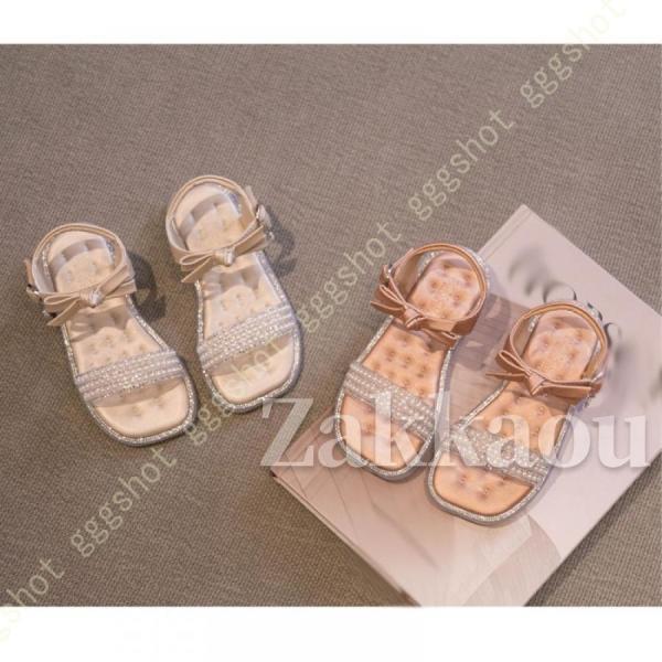 キッズ サンダル 女の子 可愛い 柔軟性キッズシューズ 夏 プール スポーツサンダル スポサン マジック..