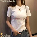 Tシャツ 無地Tシャツ 半袖 ベーシックカラー シンプル レディース トップス