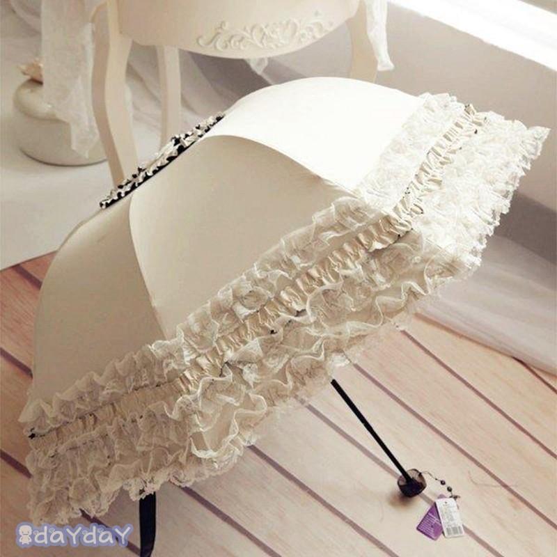 日傘 折りたたみ傘プリンセス風 レディース おしゃれ 水兵風 晴雨兼用 3段折りたたみ傘 五? レースUVカット 紫外線対策 遮光 遮熱 折りたたみ9色上品新作