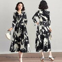 ワンピース ロング レディース きれいめ ロングワンピース 長袖 秋ワンピース Vネック ベルト付き マキシワンピ Aライン 40代 50代 フォーマル ドレス...