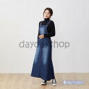 デニム サロペットスカート 大きいサイズ ゆったり 綿 ワンピース Aライン 春秋 ロングワンピース 妊婦服 体型カバー 通勤 オシャレ カジュアル