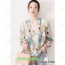 期間限定!11日まで10%OFF!ブラウス レディース 40代 春夏秋新作 オシャレブラウス シフォンブラウス きれいめ花柄 パフスリーブ 長袖トップス 韓国風 大人 通勤OL ゆったりシャツ 30代