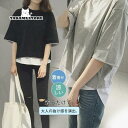 Tシャツ レディース 半袖 フェイクレイヤード 無地 体型カバー 通勤 普段着 ゆったり 5分袖 カットソー おしゃれ