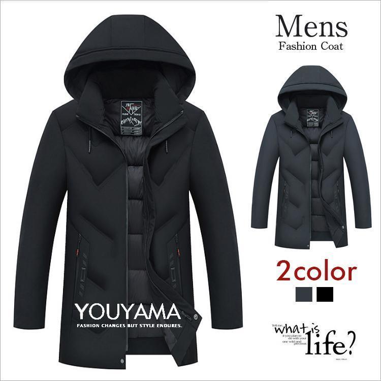 中綿コート 中綿ジャケット メンズ 防寒アウター フード付き コート メンズ カジュアル 厚手 保温 防寒 防風 冬 ジャケット