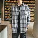 長袖シャツ メンズ チェック柄 カットソー メンズ 長袖シャツ トップス カジュアルシャツ かっこいい 通勤 紳士服 春秋服 サマー