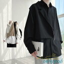 シャツ メンズ トップス 長袖シャツ カジュアルシャツ フェイク レイヤード 重ね着風 白シャツ ビジネス 秋 秋服 20代 30代 40代 50代 黒 おしゃ...