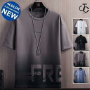 半袖Tシャツ メンズ グラデーション Tシャツ 半袖 ティーシャツ 英字 夏 サマー カジュアル トップス おしゃれ 父の日 プレゼント 2022