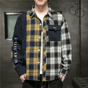 長袖シャツ メンズ チェック柄 秋物 メンズ 紳士服 長袖 開襟シャツ 春秋服 お兄系 シャツ 個性 かっこいい カジュアルシャツ 春秋 新作