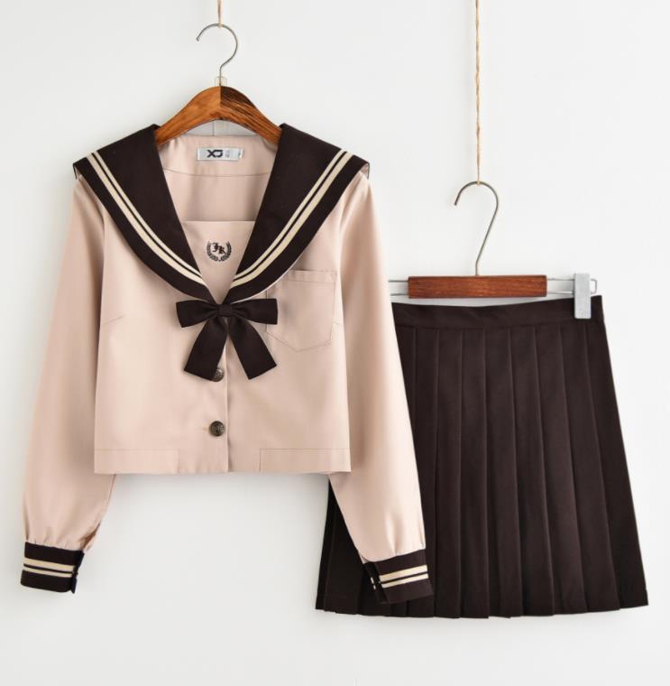 長袖 上下セット セーラー服 JK系フリルスカート パーティグッズ 制服 学生 ユニフォーム 卒業式 入学式 コスチューム スカート