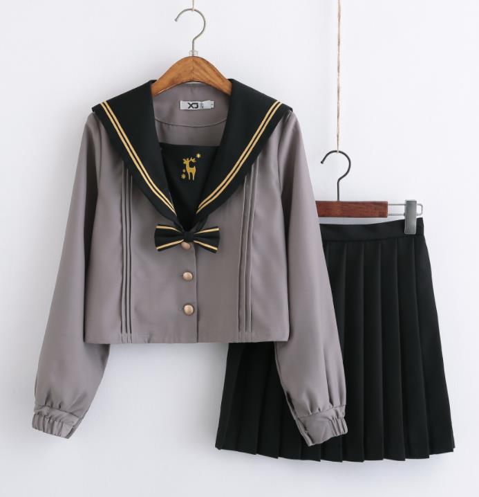 長袖 上下セット セーラー服 JK系フリルスカート パーティグッズ 制服 学生 ユニフォーム 卒業式 入学式 コスチューム スカート