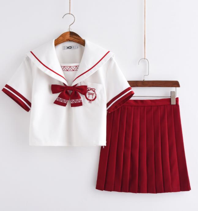 短袖 上下セット セーラー服 JK系フリルスカート パーティグッズ 制服 学生 ユニフォーム 卒業式 入学式 コスチューム スカート