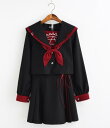 長袖 上下セット セーラー服 JK系フリルスカート パーティグッズ 制服 学生 ユニフォーム 卒業式 入学式 コスチューム スカート