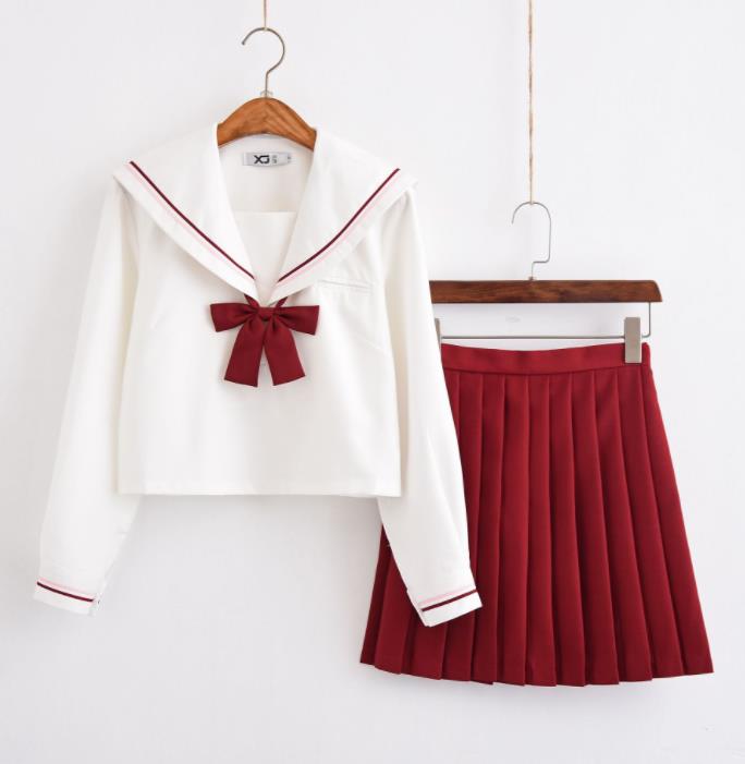 長袖　上下セット セーラー服 JK系フリルスカート　パーティグッズ 制服 学生　ユニフォーム　卒業式 入学式　コスチューム　スカート
