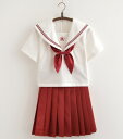 短袖 上下セット セーラー服 JK系フリルスカート パーティグッズ 制服 学生 ユニフォーム 卒業式 入学式 コスチューム スカート