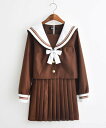 長袖 上下セット セーラー服 JK系フリルスカート パーティグッズ 制服 学生 ユニフォーム 卒業式 入学式 コスチューム スカート