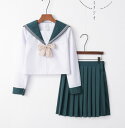 送料無料!長袖/中袖 短袖 上下セット セーラー服 JK系フリルスカート パーティグッズ 制服 学生 ユニフォーム 卒業式 入学式 コスチューム スカート