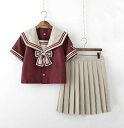 送料無料!長袖/中袖 短袖 上下セット セーラー服 JK系フリルスカート パーティグッズ 制服 学生 ユニフォーム 卒業式 入学式 コスチューム スカート
