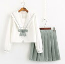 送料無料!長袖/中袖 短袖 上下セット セーラー服 JK系フリルスカート パーティグッズ 制服 学生 ユニフォーム 卒業式 入学式 コスチューム スカート