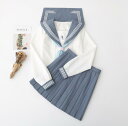 送料無料!長袖/中袖 短袖 上下セット セーラー服 JK系フリルスカート パーティグッズ 制服 学生 ユニフォーム 卒業式 入学式 コスチューム スカート