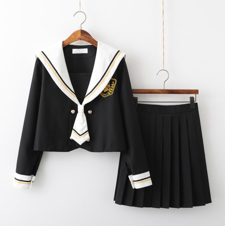 送料無料!長袖/中袖 短袖 上下セット セーラー服 JK系フリルスカート パーティグッズ 制服 学生 ユニフォーム 卒業式 入学式 コスチューム スカート